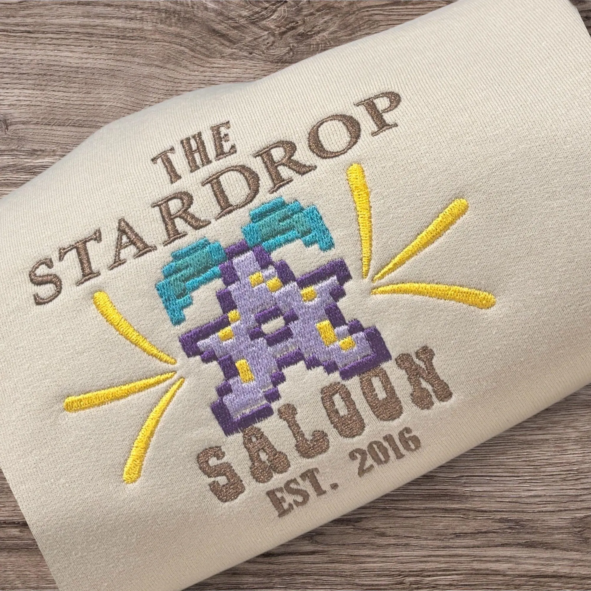 The Stardrop Saloon Embroidered Sweatshirt Or Hoodie- Stardew Valley Gamers Gift. - Image 2