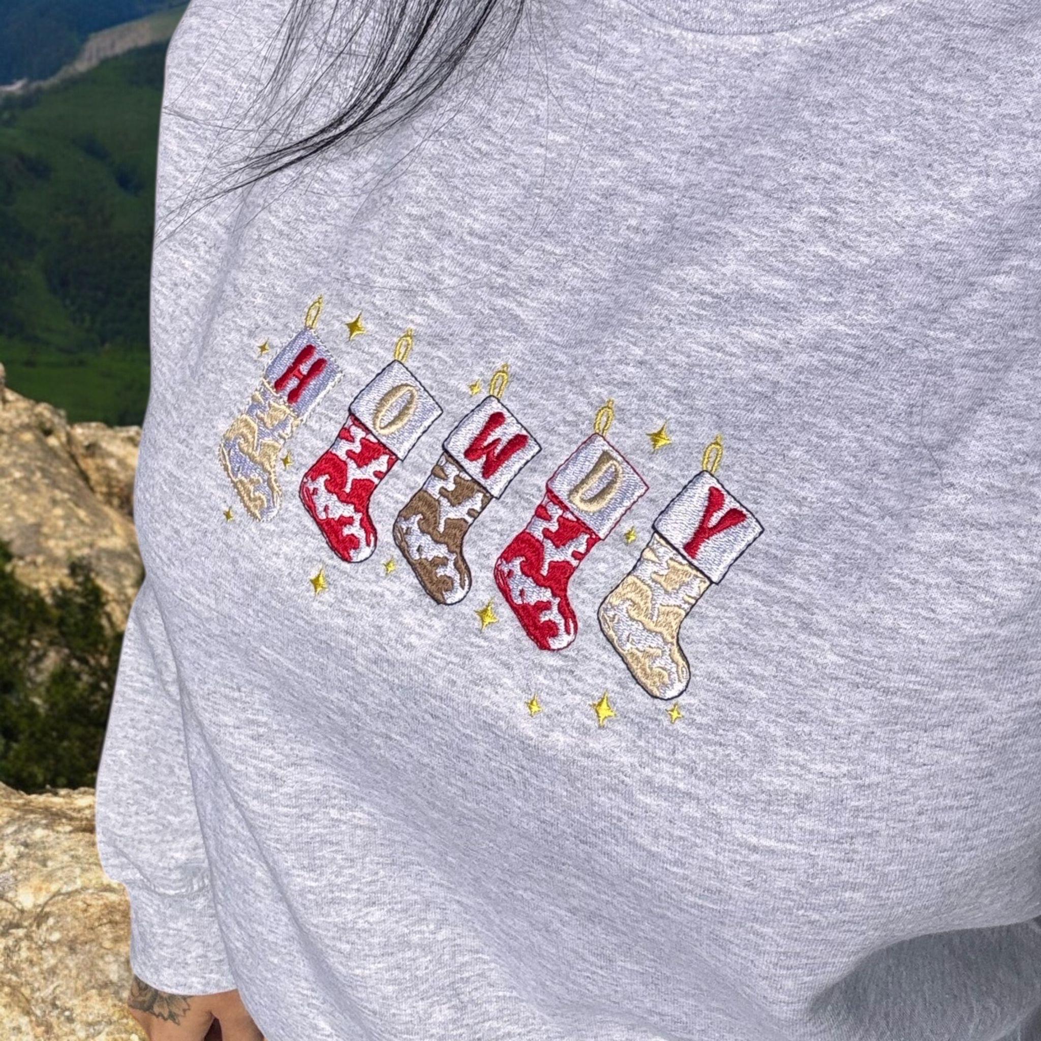 Embroidered Cowboy Gingerbread Sweatshirt: Western Christmas Jumper - Image 3
