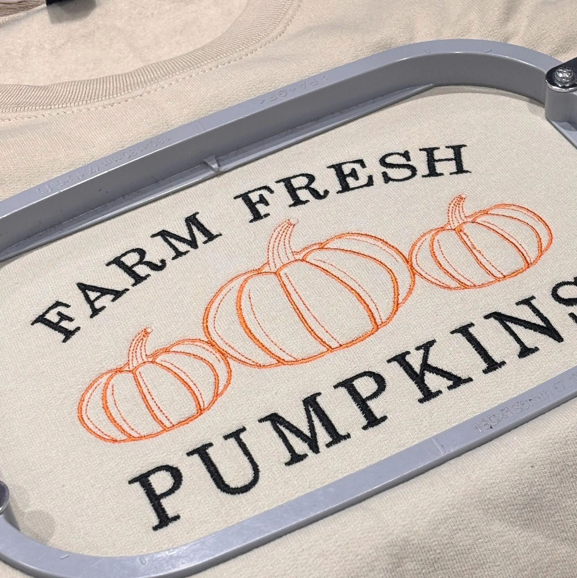 Pumpkin Patch Farm Fresh Pumpkins Embroidered Sweatshirt Or Hoodie. - Image 4