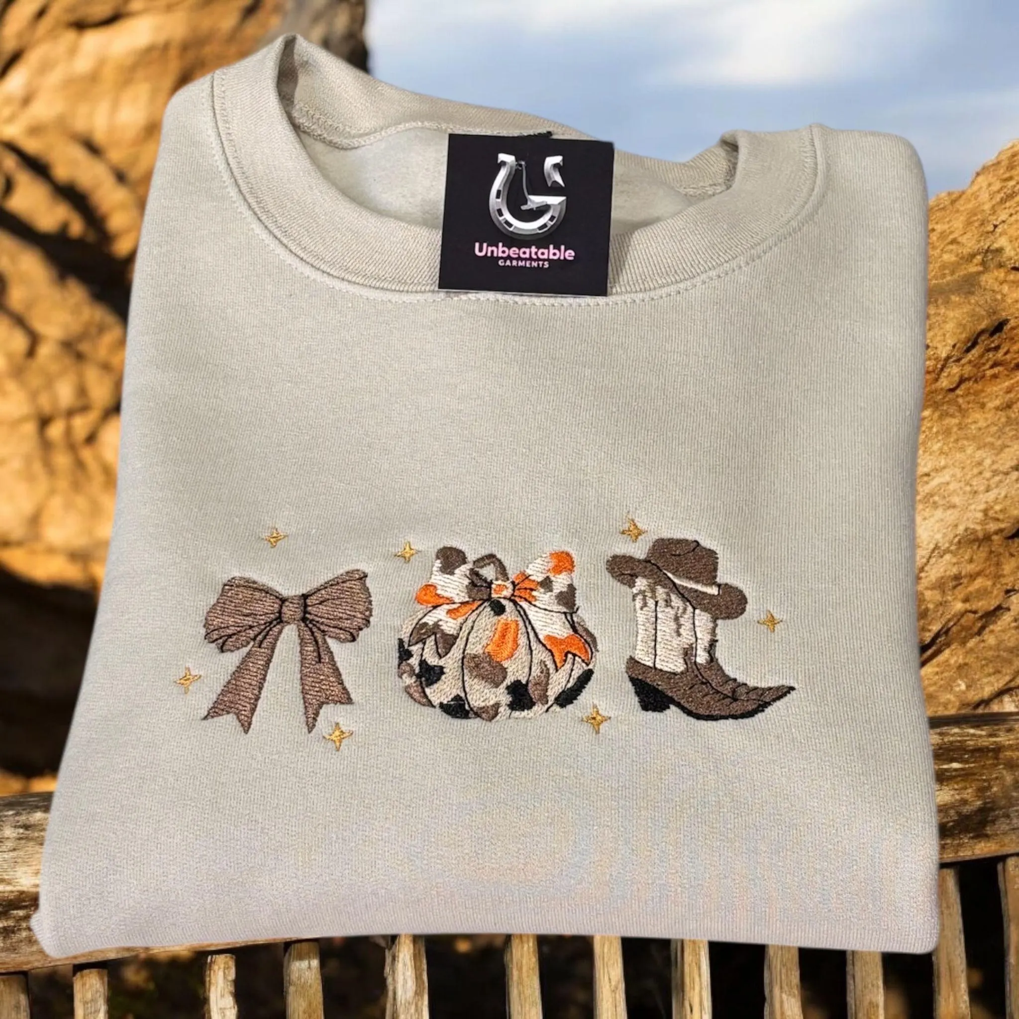 Embroidered Western Halloween Autumn Sweatshirt: Cowboy Cowgirl Hoodie Gift. - Image 2