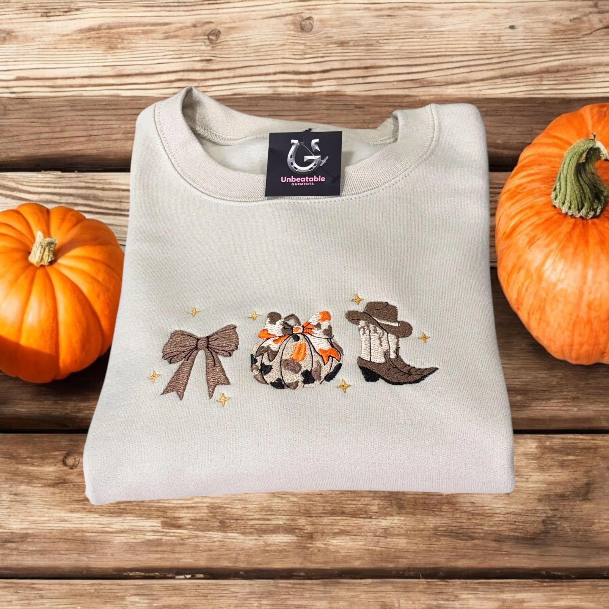 Embroidered Western Halloween Autumn Sweatshirt: Cowboy Cowgirl Hoodie Gift.