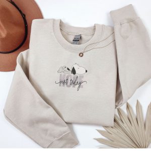 Embroidered Sleepy Snoopy sweatshirt or hoodie.