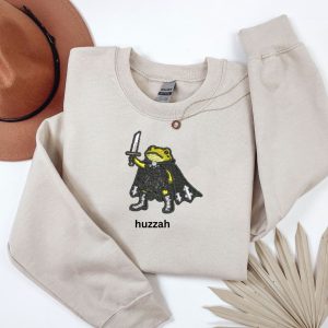 Embroidered gothic female frog huzzah sweatshirt