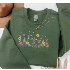 Enchanted hedgerow embroidered floral sweatshirt