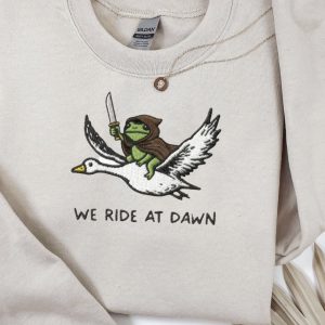Embroidered we ride at dawn frog sweatshirt