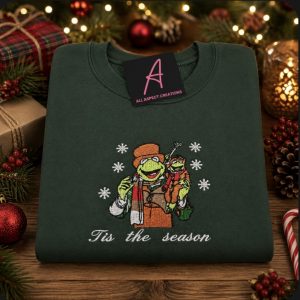 Embroidered Kermit the frog The Muppets Christmas Carol sweatshirt