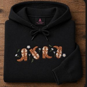 Embroidered Cowboy Boots Sweatshirt