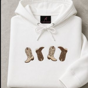 Embroidered Cowboy Boots Sweatshirt