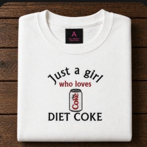 Embroidered Just a girl who loves Diet Coke Tee