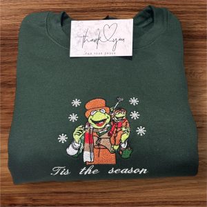 Embroidered Kermit the frog The Muppets Christmas Carol sweatshirt