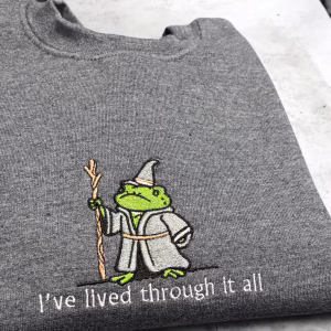 Embroidered Lived through it all wizard frog sweatshirt