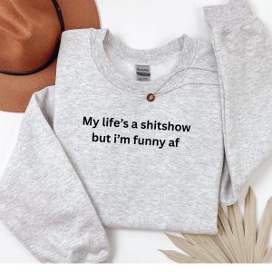 Embroidered funny af slogan sweatshirt