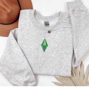 Embroidered Sims Plumbob sweatshirt or hoodie.