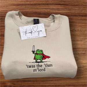 Embroidered twas the tism Frog Sweatshirt