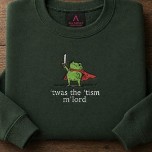 Embroidered twas the tism Frog Sweatshirt