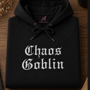 Embroidered Chaos Goblin slogan sweatshirt