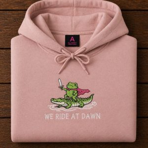 Embroidered we ride at dawn frog sweatshirt