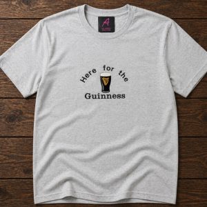 Embroidered here for the Guinness tee