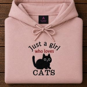 Embroidered Just a girl who loves cats sweatshirt
