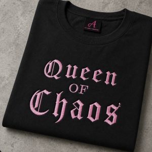 Embroidered Queen of Chaos slogan Tee