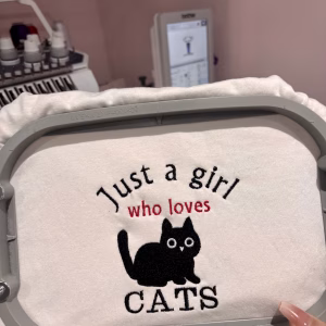 Embroidered Just a girl who loves cats sweatshirt
