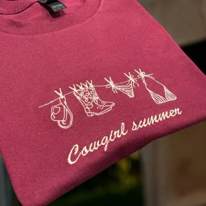 Embroidered Cowgirl summer sweatshirt