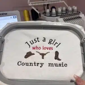 Embroidered Just a girl who loves country music sweatshirt