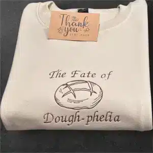 Embroidered The Fate of Dough-Phelia crewneck sweatshirt