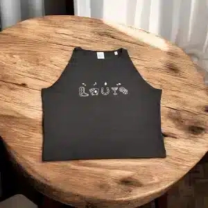 Embroidered Western icon cropped top