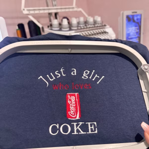 Embroidered Just a girl who loves Coke Tee