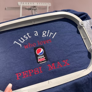 Embroidered Just a girl who loves Pepsi Max Sweatshirt