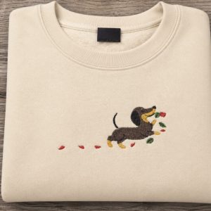 Embroidered Dachshund Dog Sweatshirt