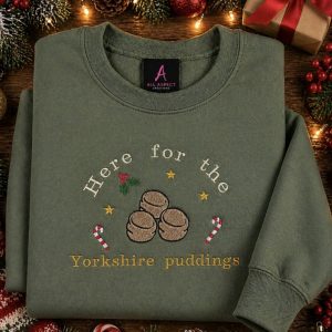 Embroidered Here for the Yorkshire puddings Christmas sweatshirt