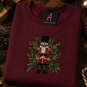 Embroidered Christmas Nutcracker Sweatshirt Or Hoodie.