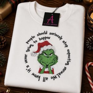 Embroidered Grinch christmas sweatshirt