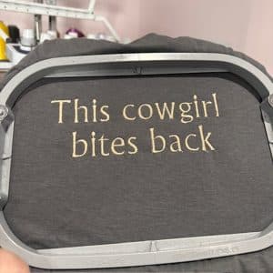 This cowgirl bites back slogan Sweatshirt or Hoodie