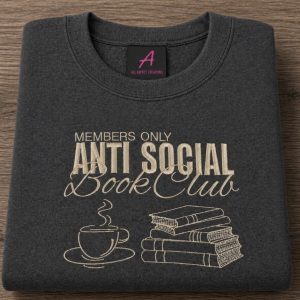 Embroidered Anti Social Book Club Sweatshirt