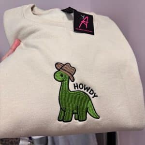 Cowboy dinosaur Embroidered Western Sweatshirt