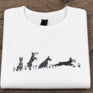 Embroidered Schnauzer Dogs Sweatshirt