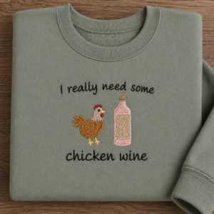 Embroidered I really need some chicken wine sweatshirt