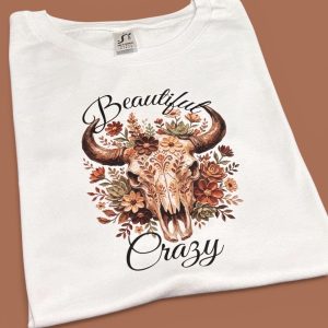 Beautiful Crazy country music ladies cropped tee