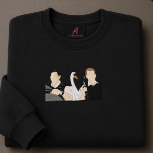 Embroidered Hot Fuzz Swan Scene sweatshirt