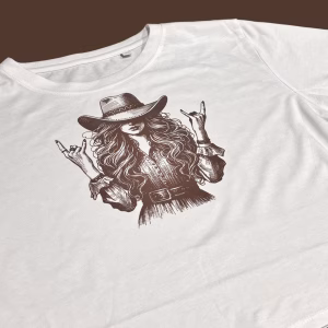 Western cowgirl ladies cropped tee