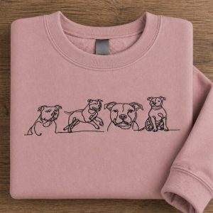 Embroidered Staffy Dog Sweatshirt