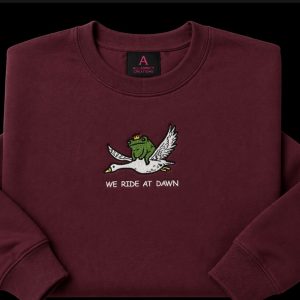 Embroidered we ride at dawn frog sweatshirt