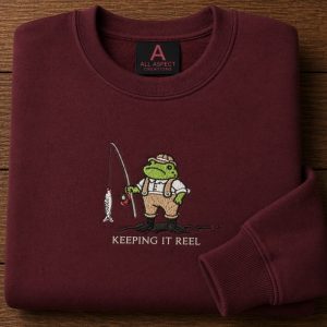 Embroidered Fishing frog sweatshirt