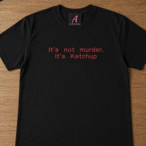 Hot Fuzz "It's not murder it's Ketchup" embroidered T-shirt