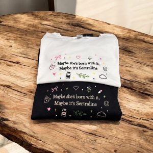 Embroidered maybe she's born with it Slogan Icon Sweatshirt/Hoodie