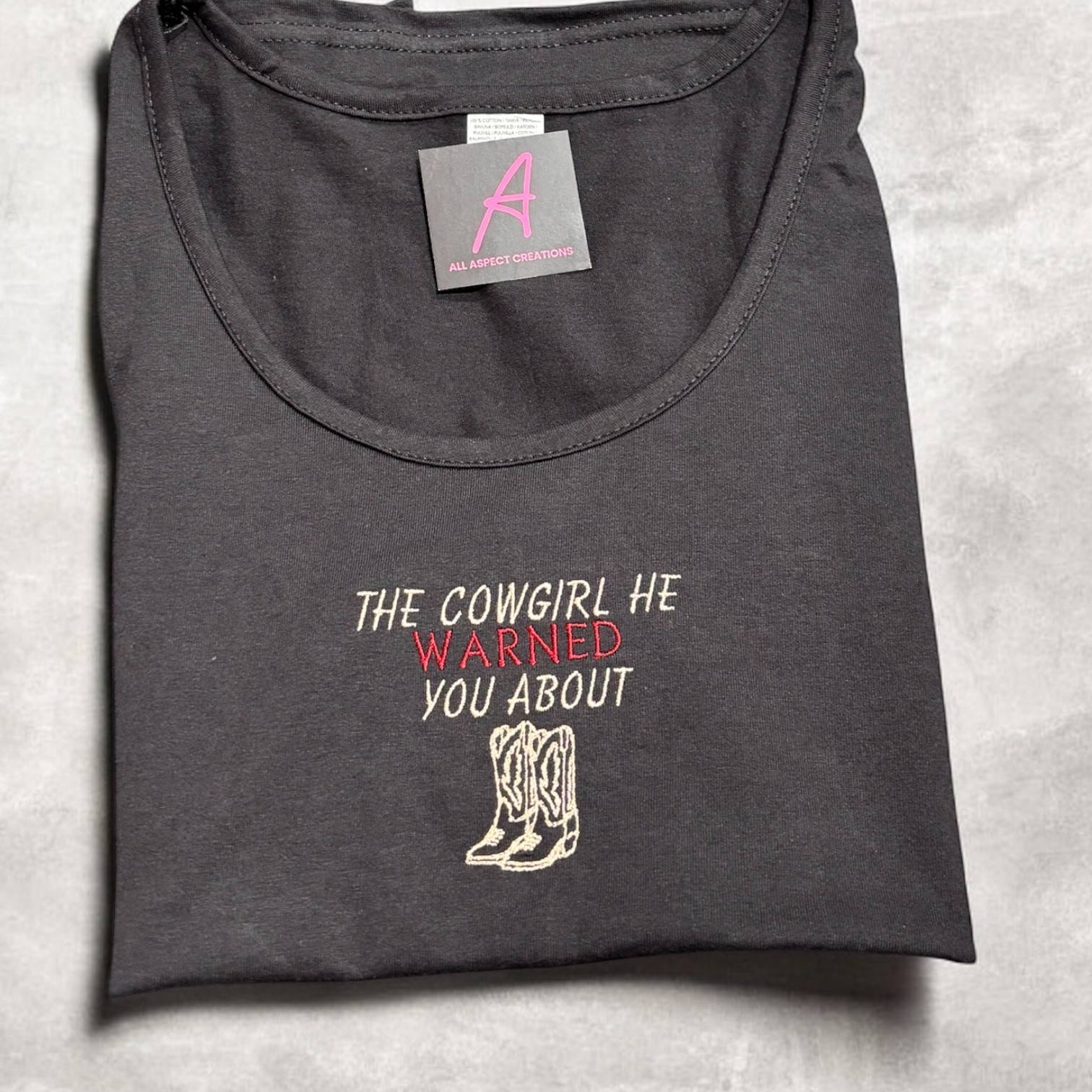 The Cowgirl He Warned You About ladies Vest Top