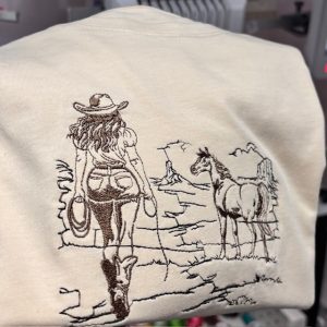 Western edgy cowgirl and horse T-Shirt